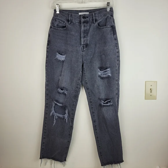 PacSun Jeans Pacsun Womens Cotton Distressed Black Jeans Raw